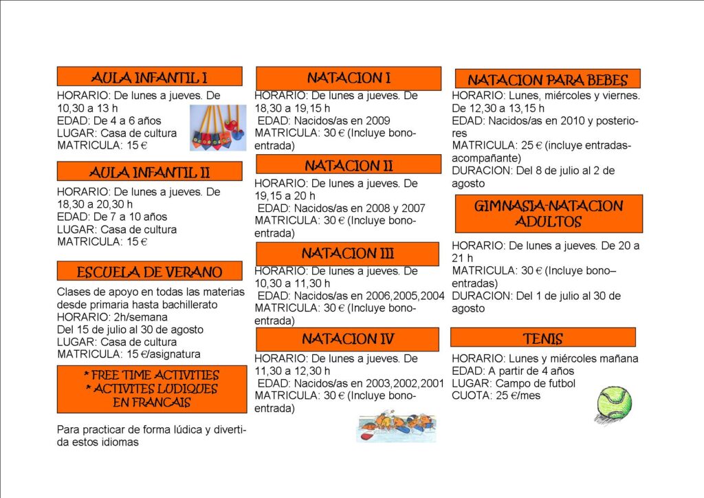 actividades verano 2013