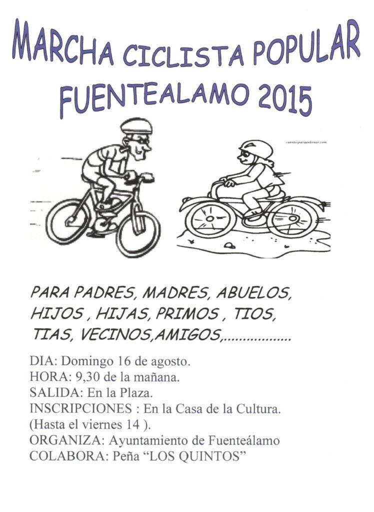 cartel MARCHA CICLISTA POPULAR FUENTE-ÁLAMO 2015 