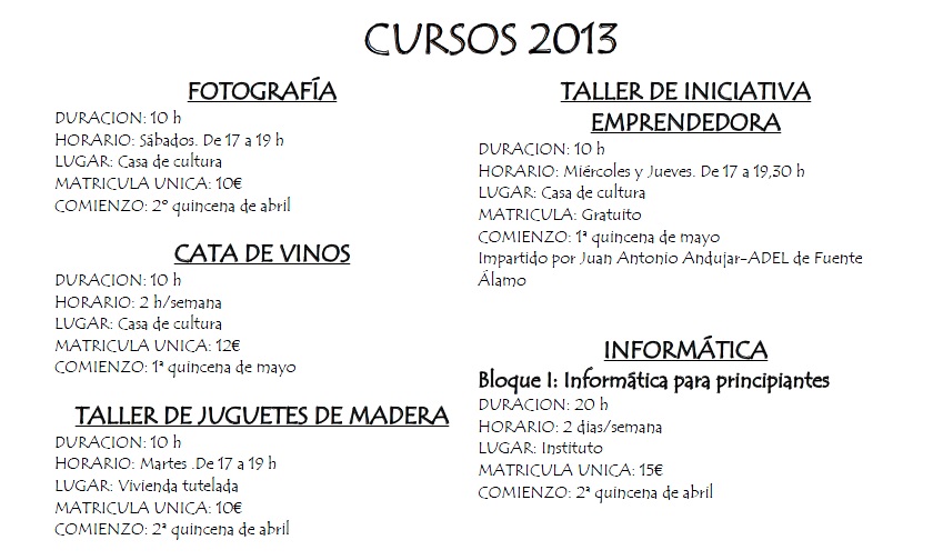 cursos abril 2013