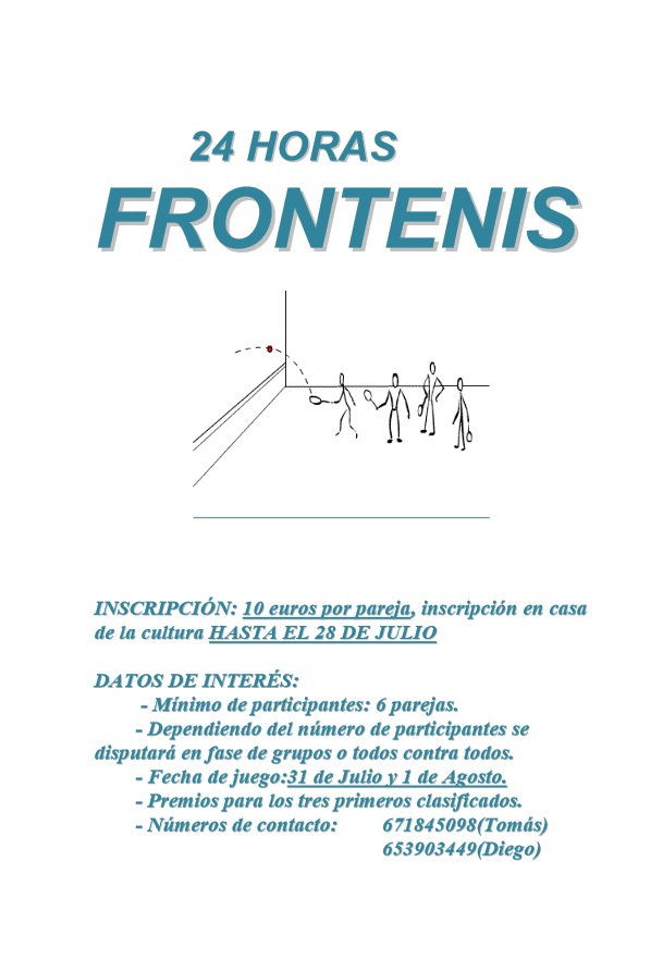 cartel 24 HORAS DE FRONTENIS 