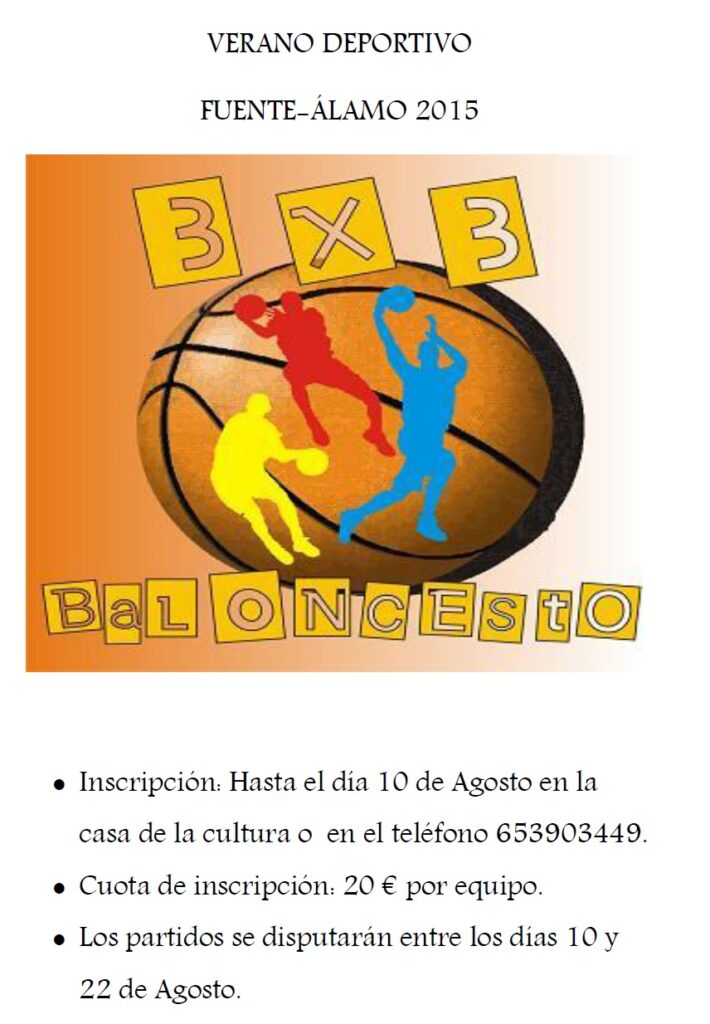 cartel TORNEO DE BASKET VERANO 2015 