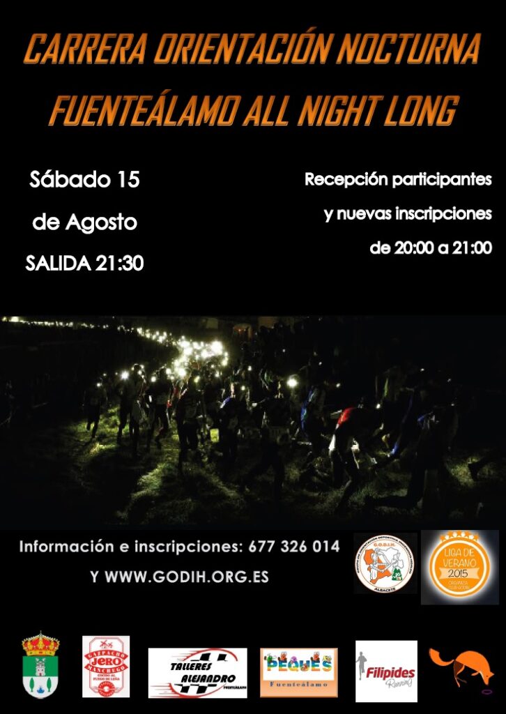 cartel CARRERA DE ORIENTACIÓN NOCTURNA FUENTE-ALAMO 