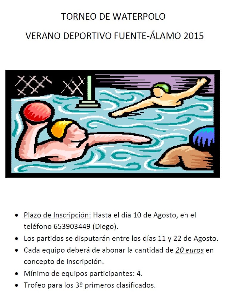 cartel TORNEO WATERPOLO VERANO 2015 